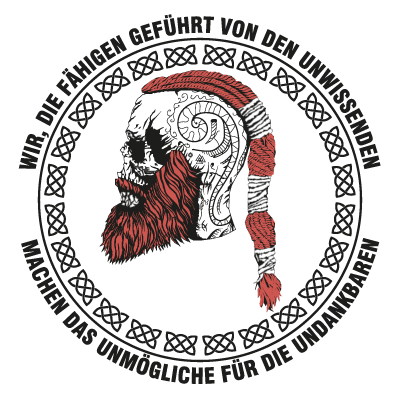 Werbeagentur K-Design: Grafikdesign Special Logo Plakat Skull Ragner weiss, Fitnessraum Schwarzenbergkaserne