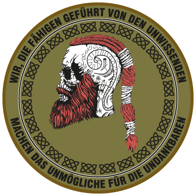 Werbeagentur K-Design: Grafikdesign Special Logo Plakat Skull Ragner grün, Fitnessraum Schwarzenbergkaserne